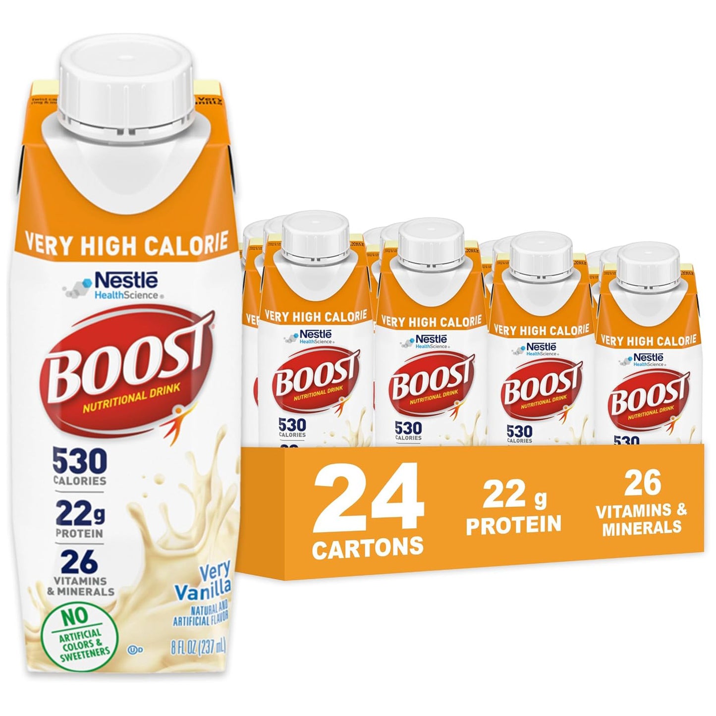 BOOST Very High Calorie Nutritional Drink — 8 fl oz (237mL) × 24 Bottles