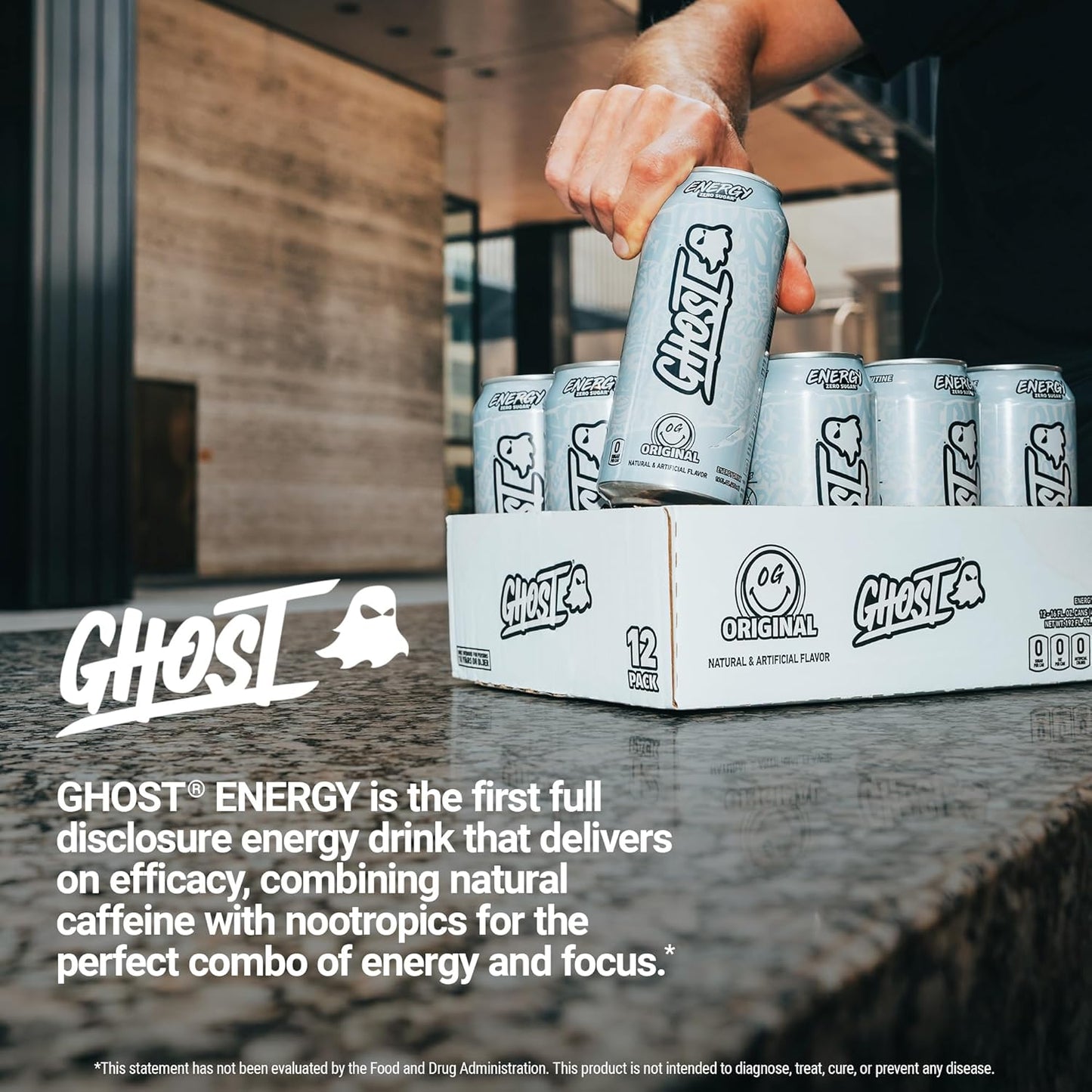 GHOST Original Energy Drink — 16 fl oz (473mL) × 12 Cans