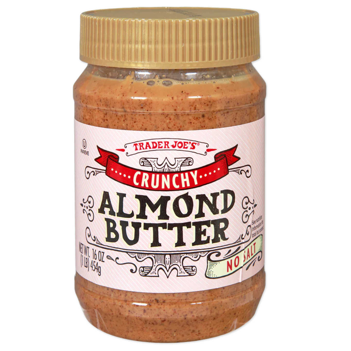 Trader Joe's Almond Butter Crunchy No Salt - 16 oz