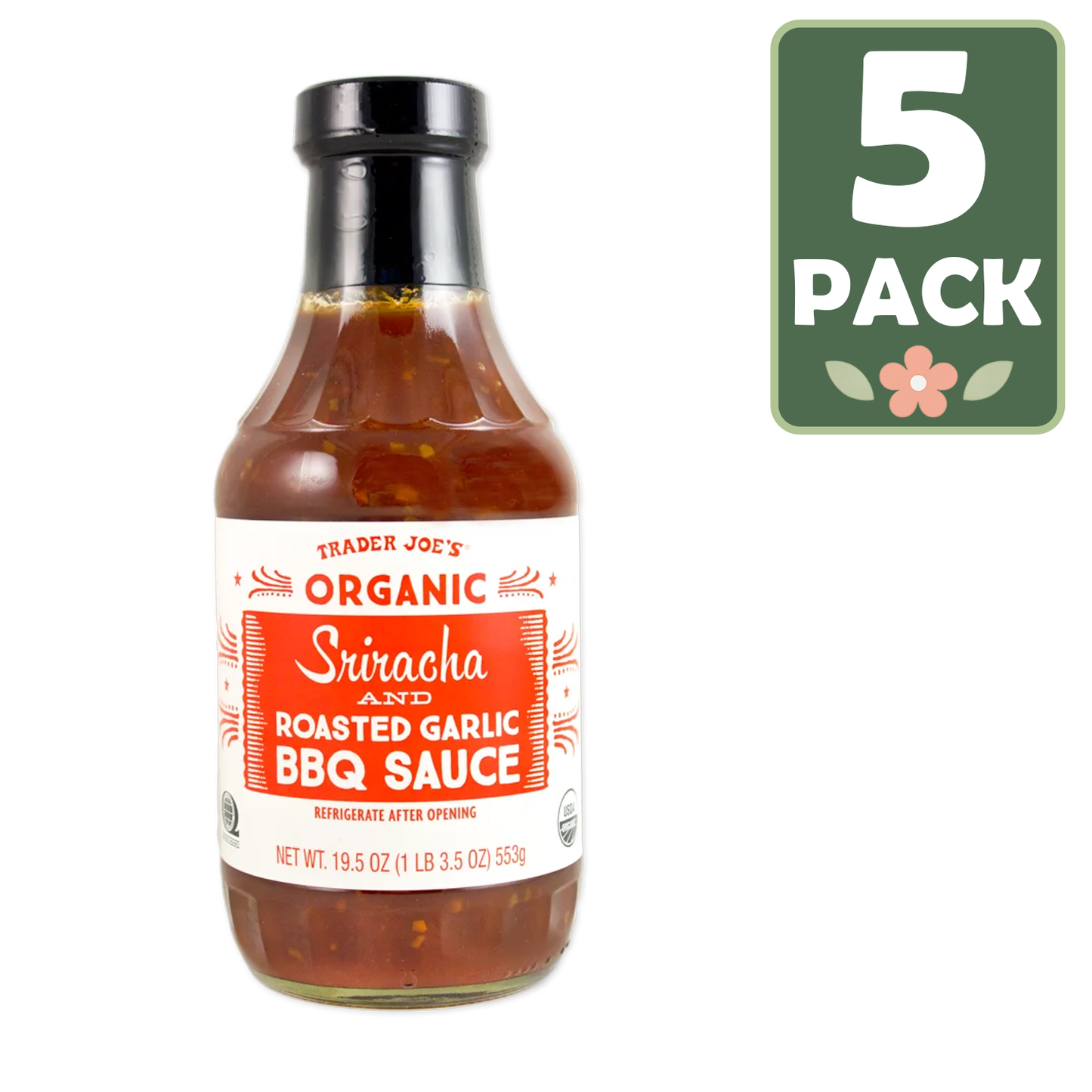 Trader Joe's 트레이더 조 유기농 스리라차 갈릭 바베큐 소스 - 19.5 oz
