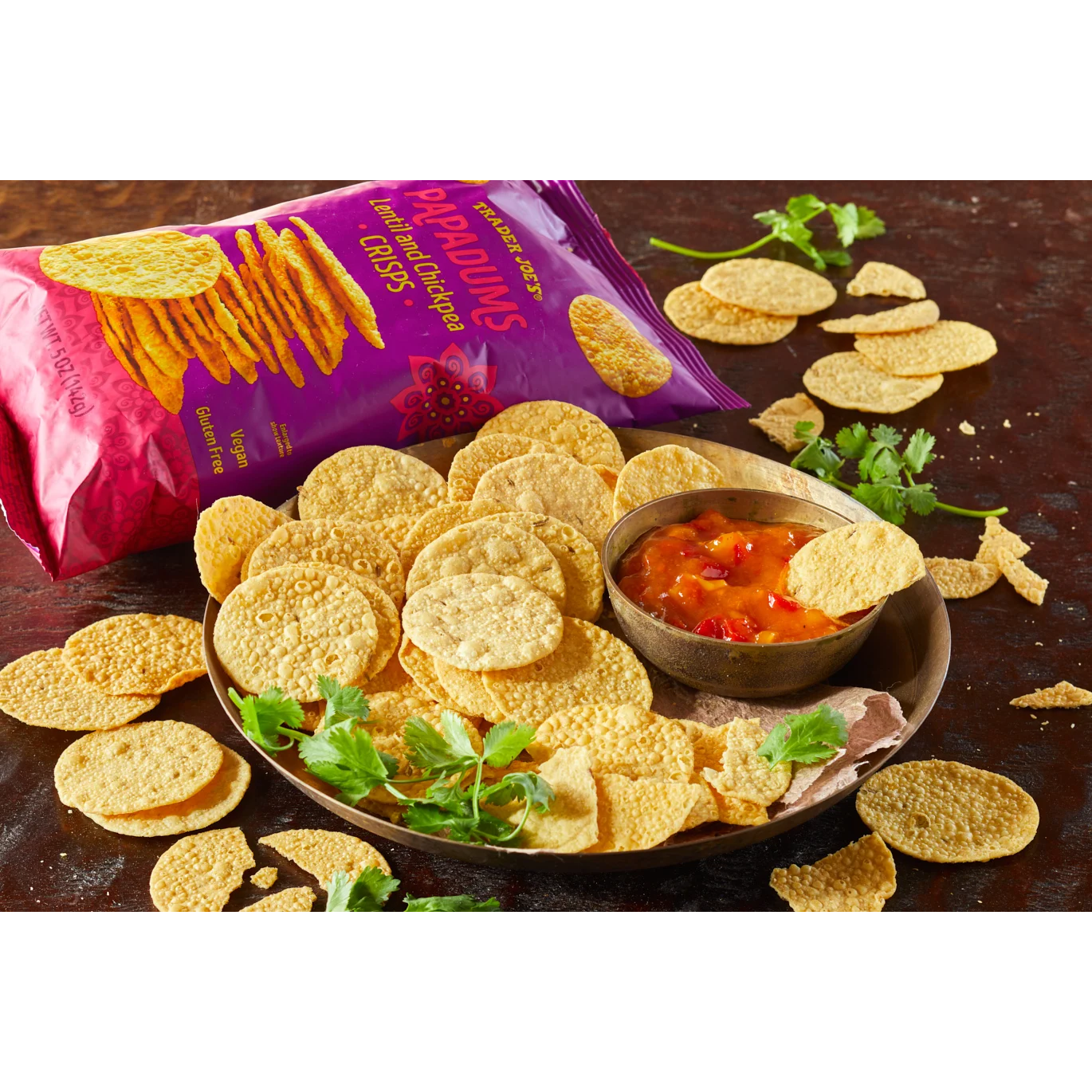 Trader Joe's Papadums Lentil and Chickpea Crisps - 5 oz