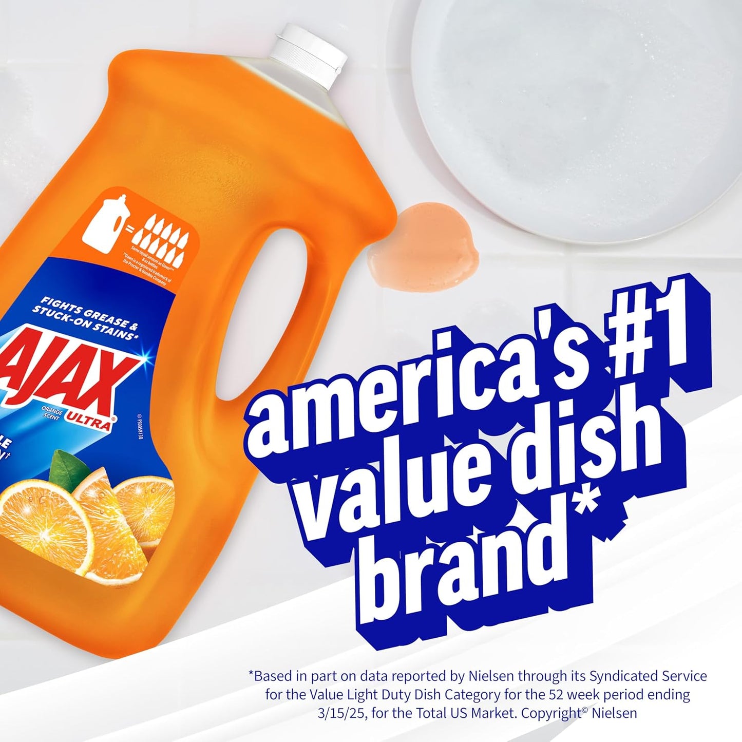 Ajax Ultra Liquid Dish Soap Orange Scent - 90 fl oz (2662mL) × 2 Bottles