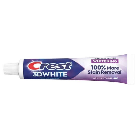 Crest 크레스트 3D 화이트 브릴리언트 민트 미백 치약 패밀리 5팩 임상 검증·100% 더 많은 착색 제거·시린이 안전 (5 × 5.2oz)
