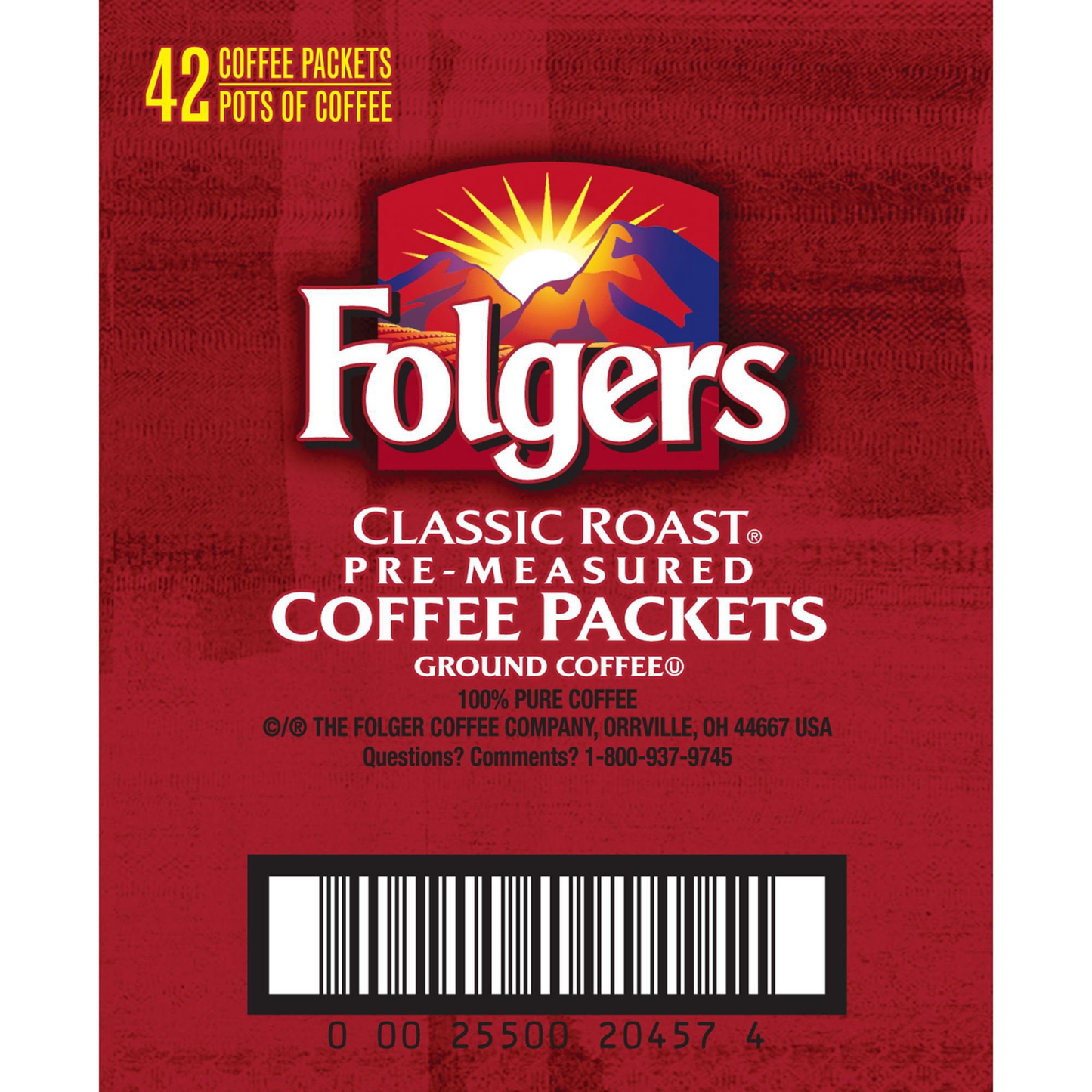 Folgers 폴저스 클래식 로스트 분쇄 포션팩 - 1.2 oz (34g) x 42개입