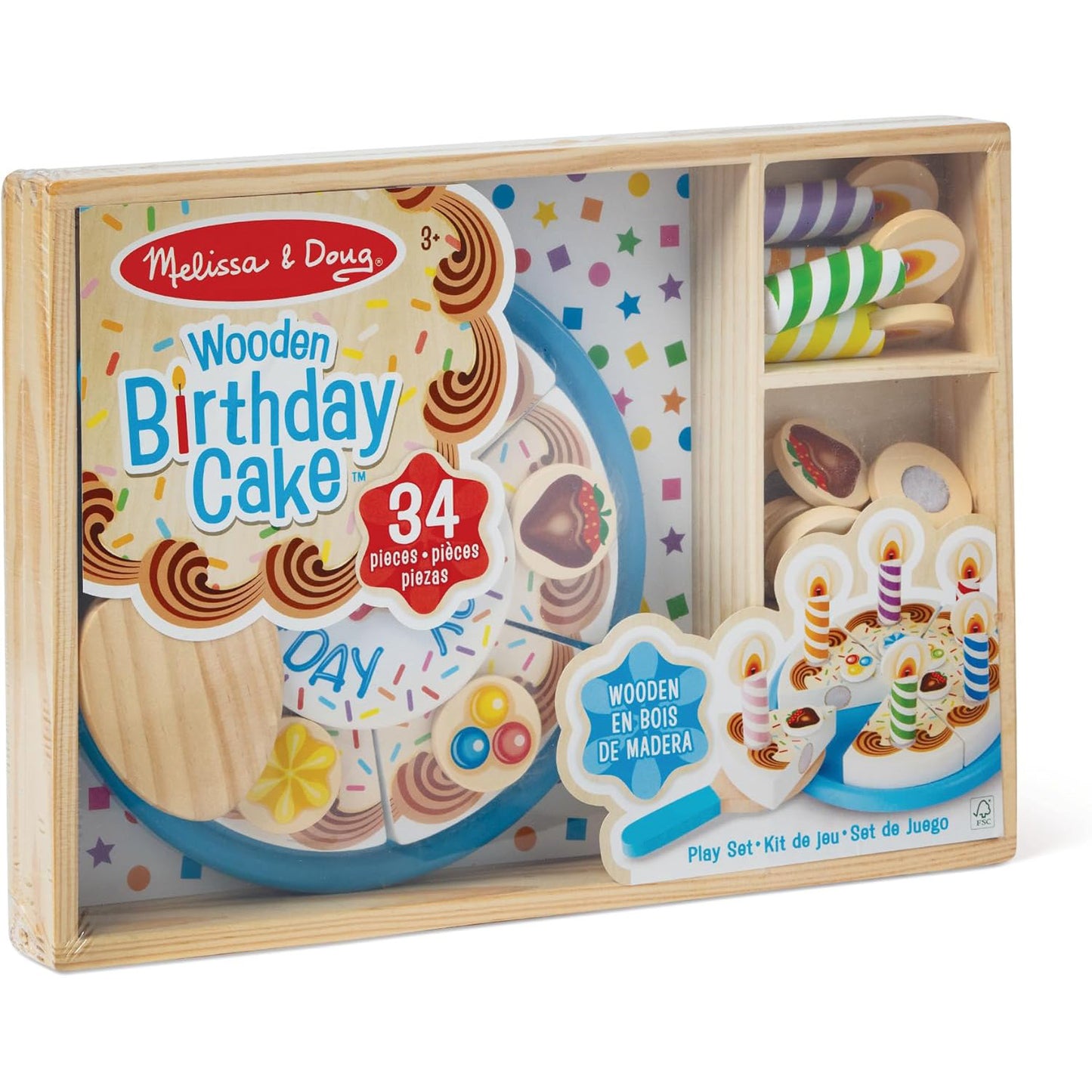 Melissa & Doug Wooden Birthday Cake Play Set