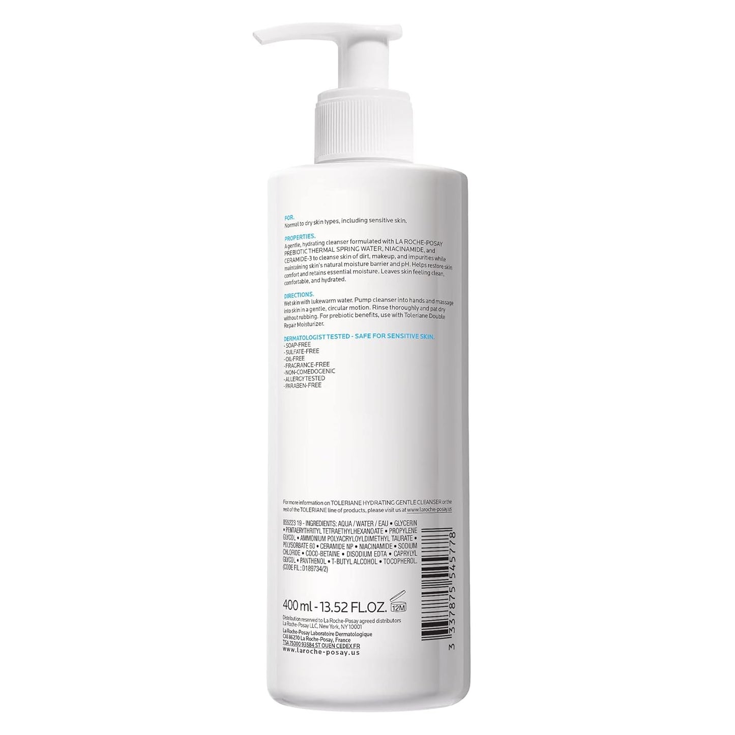 La Roche-Posay 라로슈포제 톨레리앙 하이드레이팅 클렌저 — 건성 민감성 피부용
