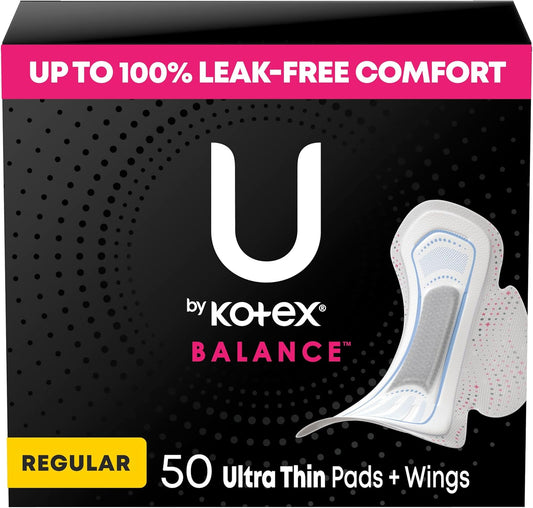 U by Kotex Balance Ultra Thin Pads with Wings - Regular