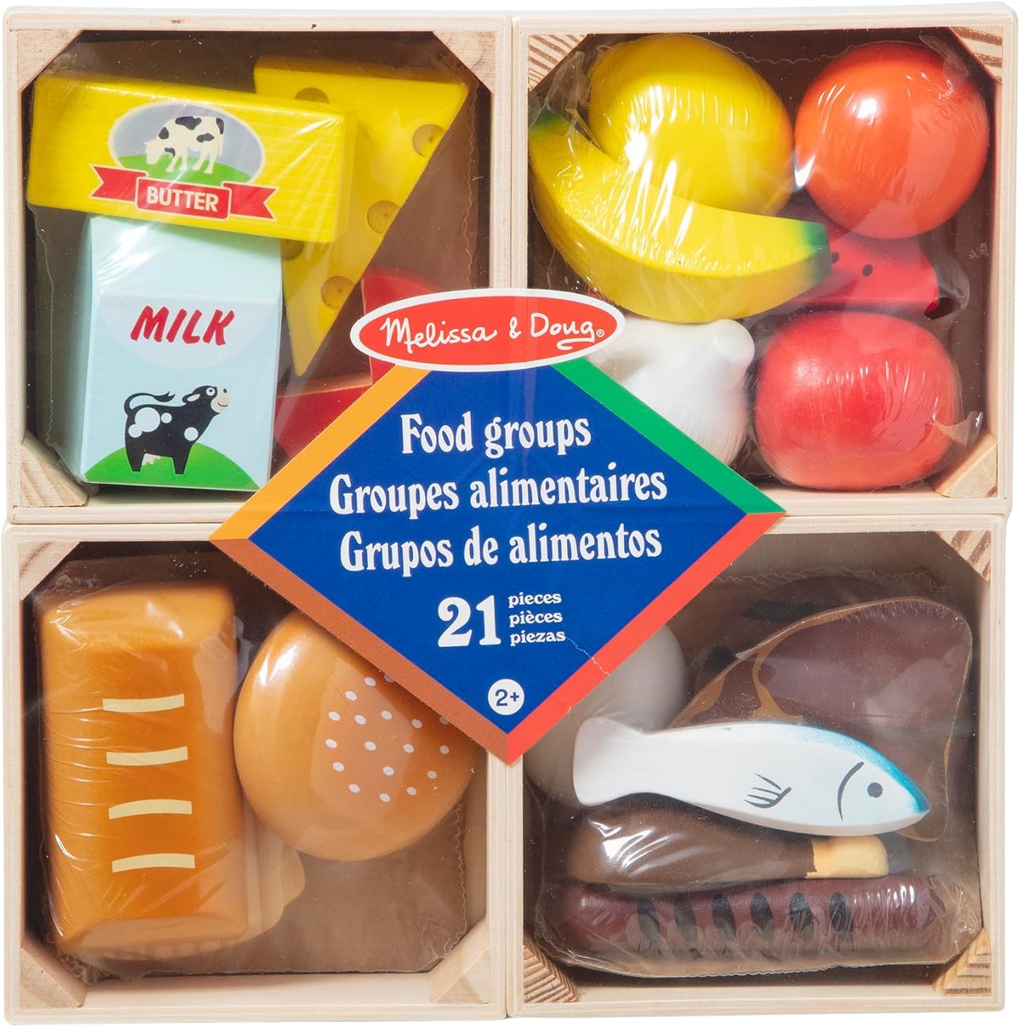 Melissa & Doug 멜리사 앤 더그 나무 식품군 세트 (21개입)