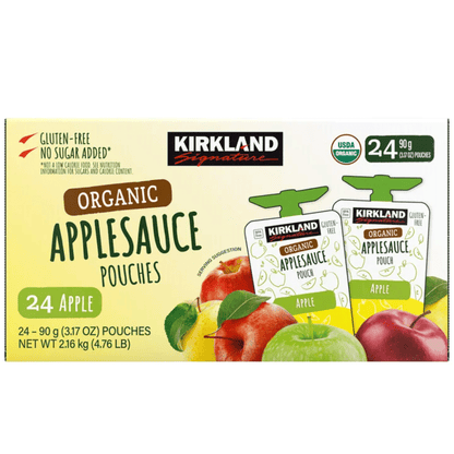 Kirkland Signature, Organic Applesauce - 3.17 oz (90 g) - 24 Pouches