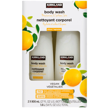 Kirkland Signature Liquid Body Wash, Natural Citrus, 27 fl oz (800 mL) - 2 Bottle Set