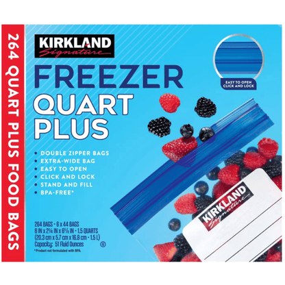 Kirkland Signature Freezer Quart Plus Bags - 264 Bags