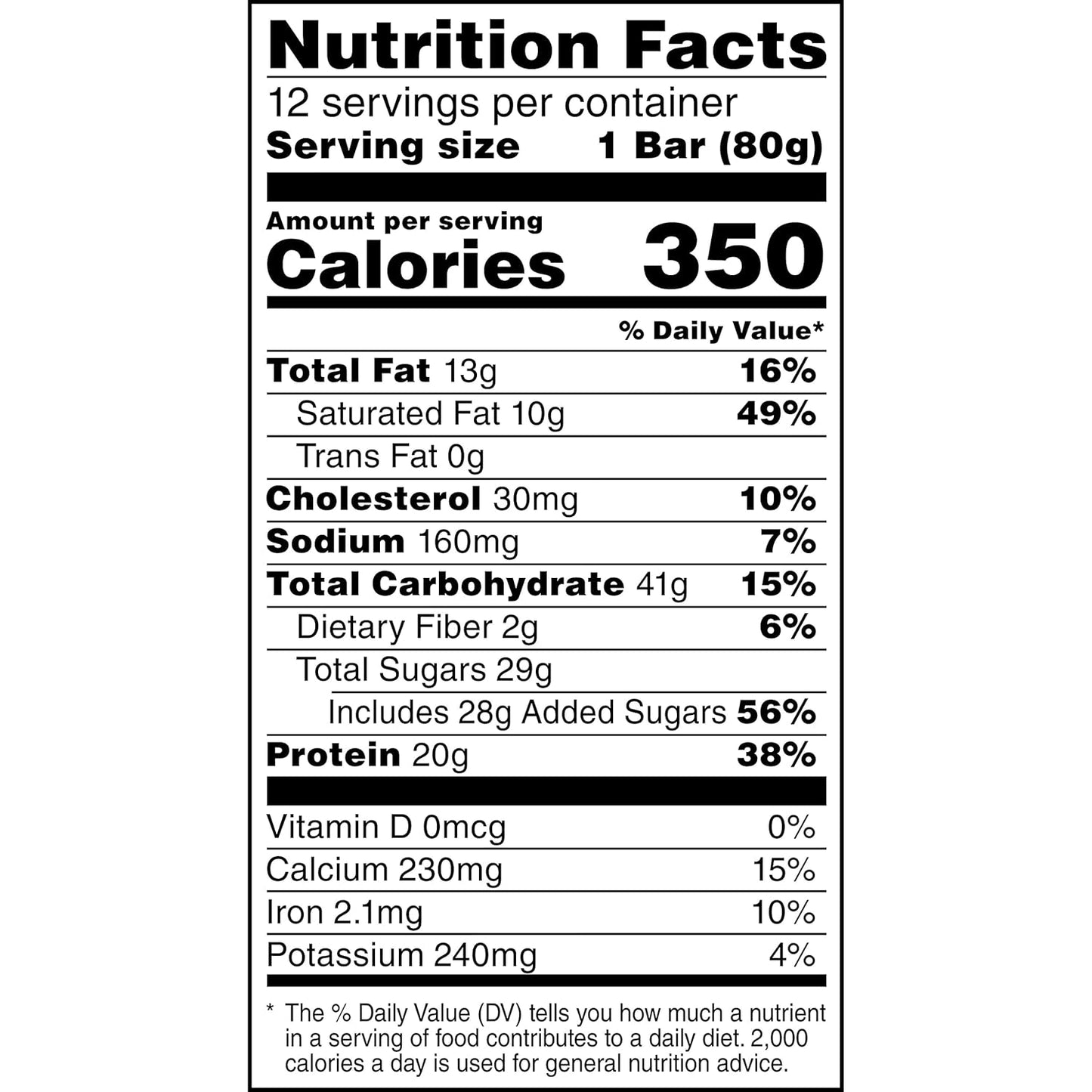 Gatorade Whey Protein Recover Bar — 2.8 oz (80g) × 12 Bars