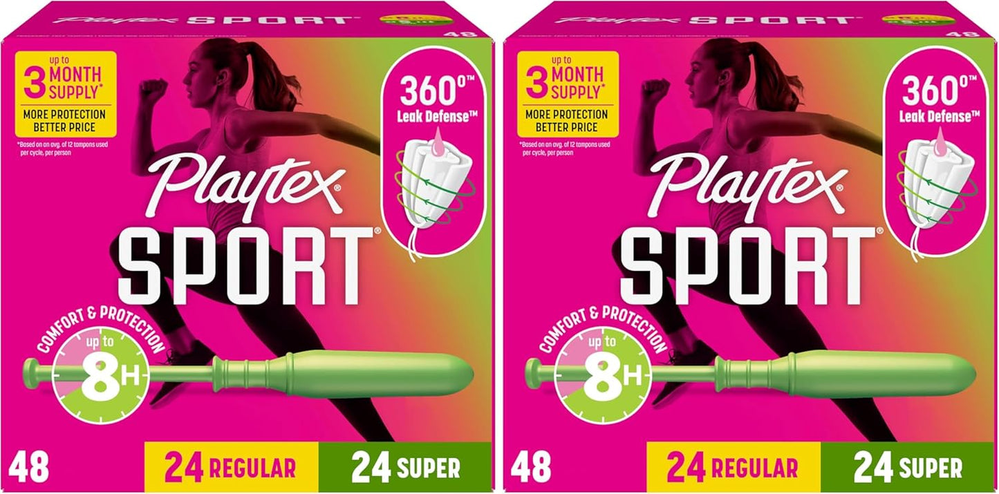 Playtex 플레이텍스 스포츠 탐폰 멀티팩 — 360° 보호, 혼합 흡수력