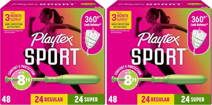 Playtex 플레이텍스 스포츠 탐폰 멀티팩 — 360° 보호, 혼합 흡수력