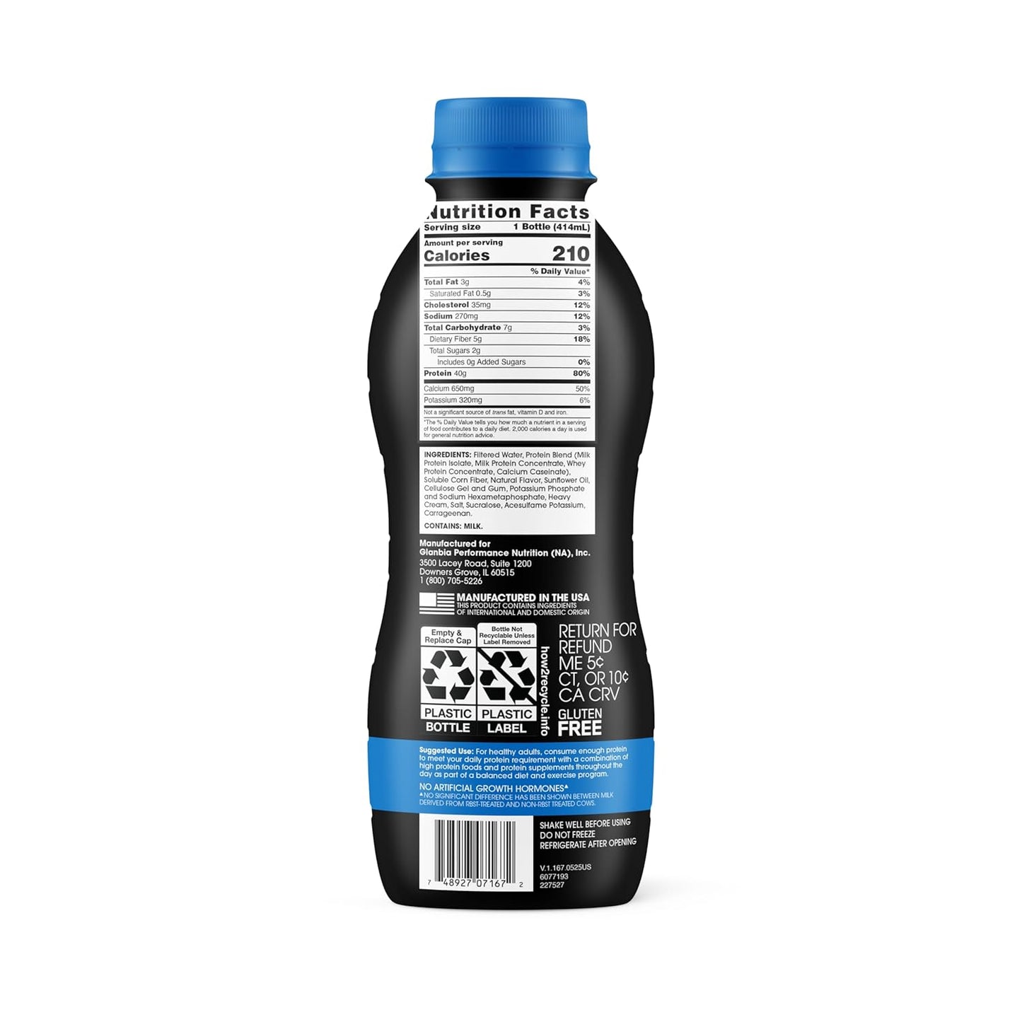 Optimum Nutrition 40g Protein Shake — 14 fl oz (414mL) × 12 Bottles