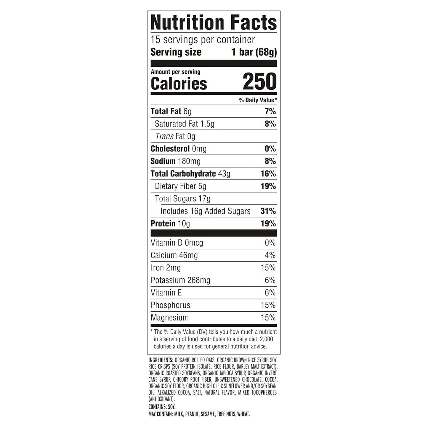 CLIF BAR 클리프 바 에너지 프로틴 바 — 68g (2.4 oz) × 15바