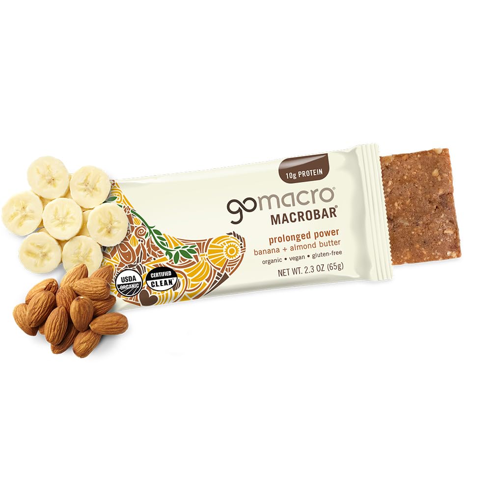 GoMacro MacroBar Organic Vegan Protein Bar — 2.3 oz (65g) × 12 Bars