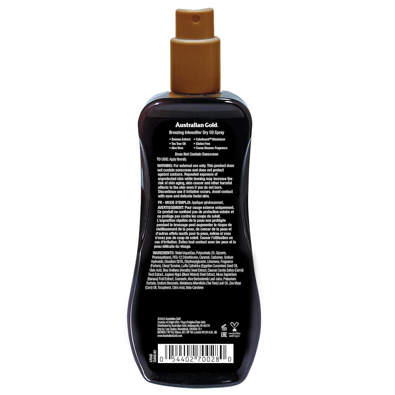 오스트레일리안 골드 브론징 인텐시파이어 드라이 오일 스프레이 - 8 fl oz (235 mL)