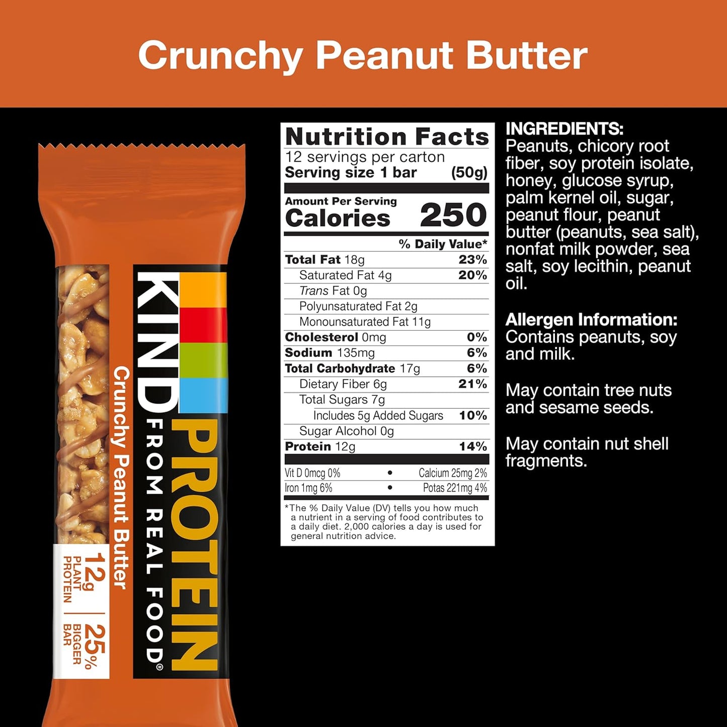 KIND Protein Snack Bar — 1.76 oz (50g) × 12 Bars