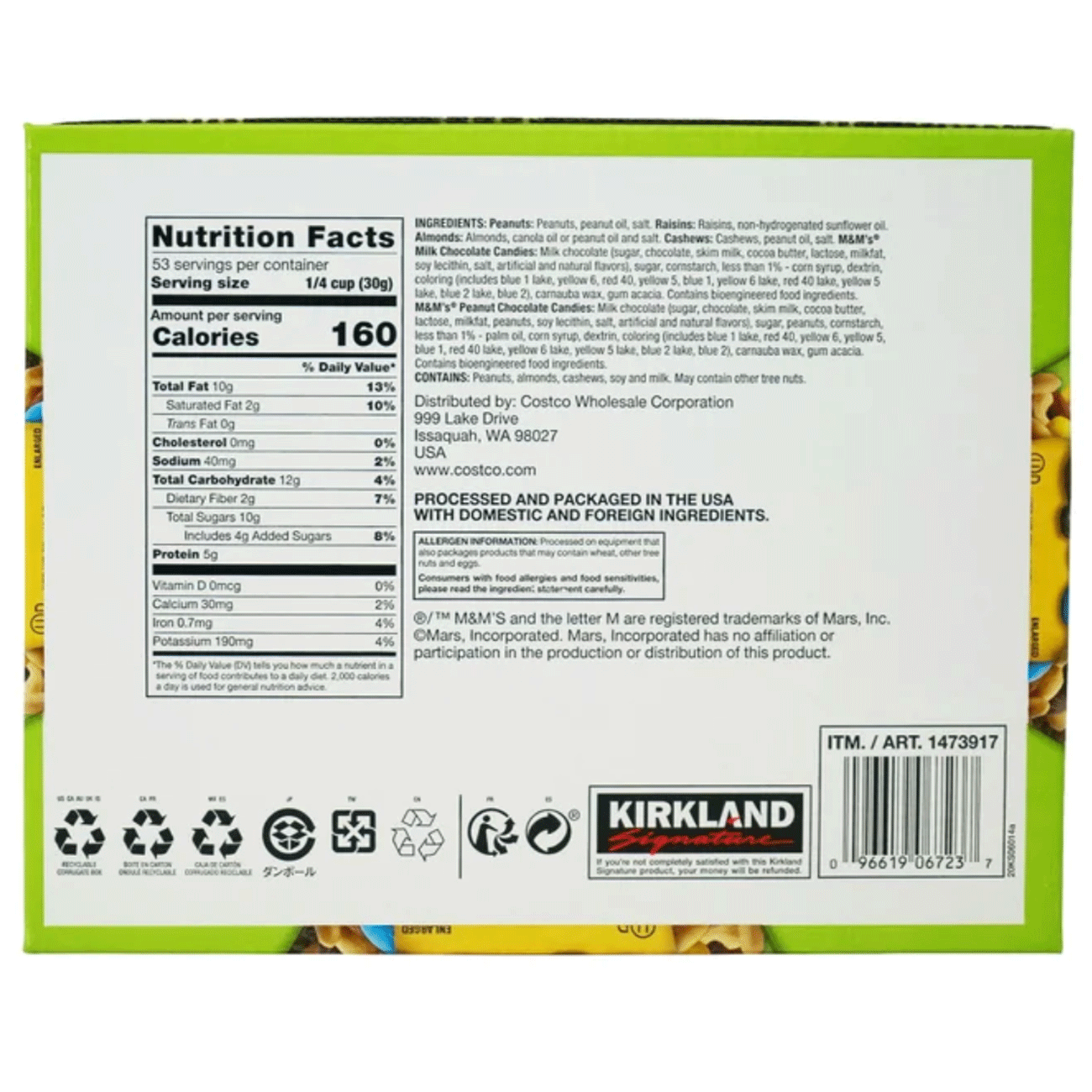 Kirkland Signature Trail Mix Snack Packs - 2 oz (57 g) - 28 Snack Packs