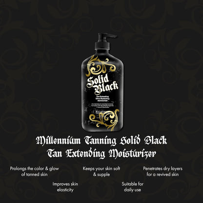 Millennium Solid Black Tan Extender — Argan, Cocoa & Shea Moisturizer