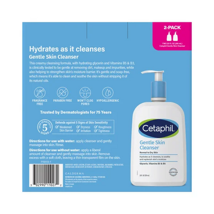 Cetaphil 세타필 젠틀 스킨 클렌저 — 비누 성분 무함유, 무향 민감성 피부용