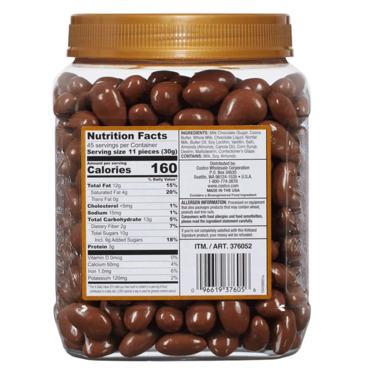 Kirkland Signature Almonds, Milk Chocolate - 3 lbs / (1.36 kg)