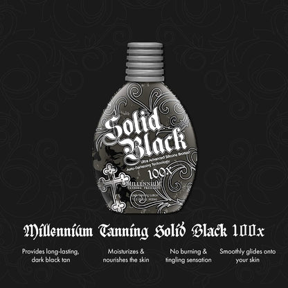 Millennium Tanning 밀레니엄 태닝 솔리드 블랙 100X — 자동 다크닝 실리콘 브론저