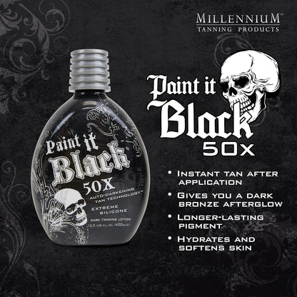 Millennium Tanning 밀레니엄 태닝 페인트 잇 블랙 50X — 입문용 이중 브론저 로션