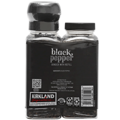 Kirkland Signature, Black Pepper with Grinder - 6.3 oz (179 g) - 2 Bottles (with Grinder)