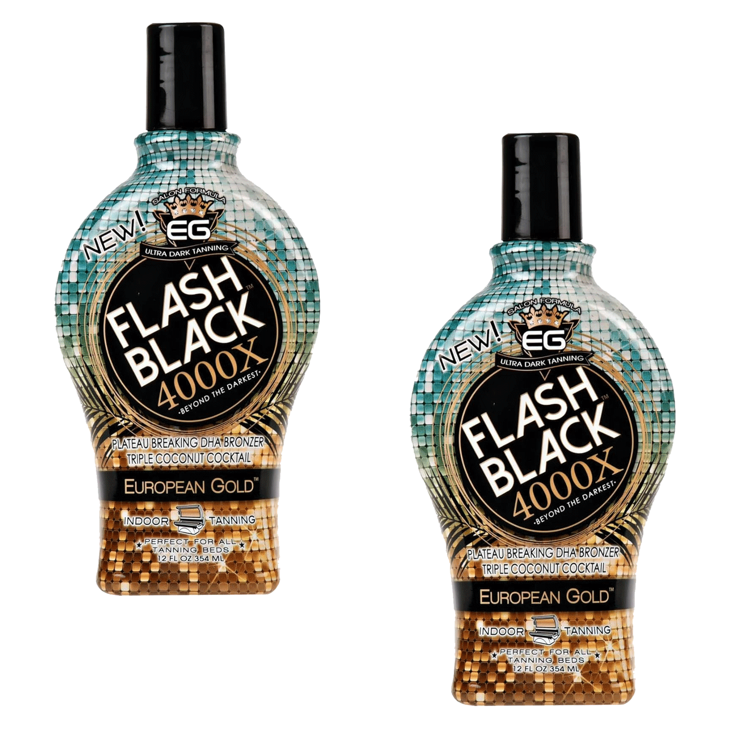 European Gold 플래시 블랙 4000X 태닝 로션 12oz (355 mL)