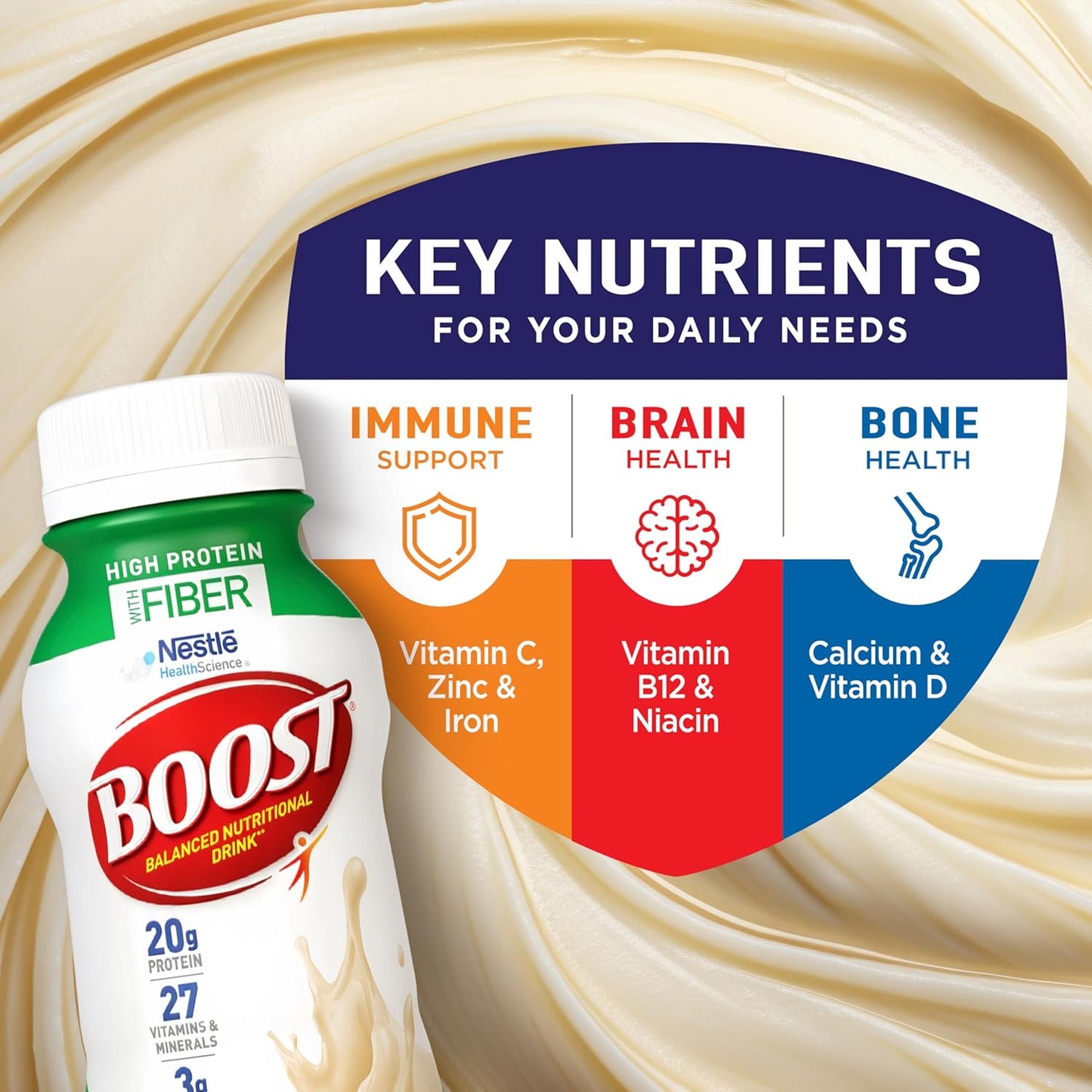 BOOST High Protein with Fiber Drink — 8 fl oz (237mL) × 24 Bottles