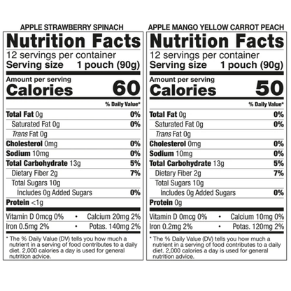 Kirkland Signature, Organic Fruit and Vegetable Pouches, Variety Pack - 3.17 oz (90 g) - 24 Pouches