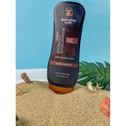 오스트레일리안 골드 다크 태닝 액셀러레이터 로션 (브론저 함유) - 8 fl oz (237 mL)