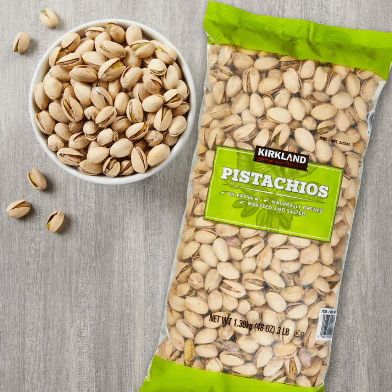 Kirkland Signature In-Shell Pistachios, Salted - 48 oz (3 lbs) /  (1.36 kg)