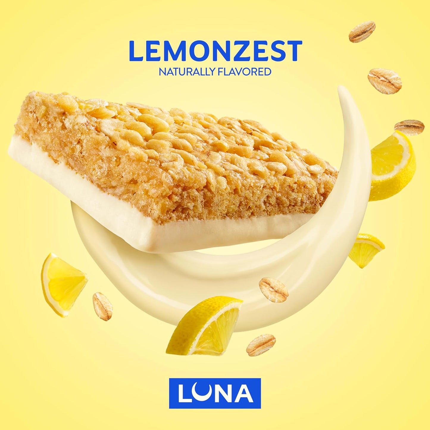 LUNA Bar Whole Nutrition Snack Bar — LemonZest, 1.69 oz (48g) × 12 Bars