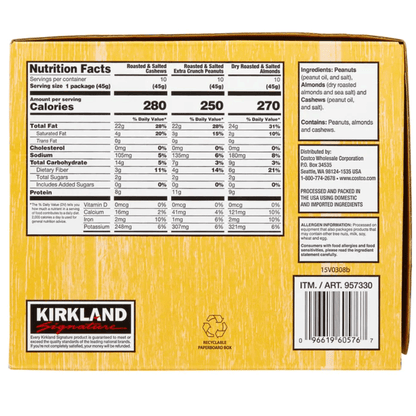 Kirkland Signature Variety Snacking Nuts, 1.6 oz (45 g) x 30 Bags