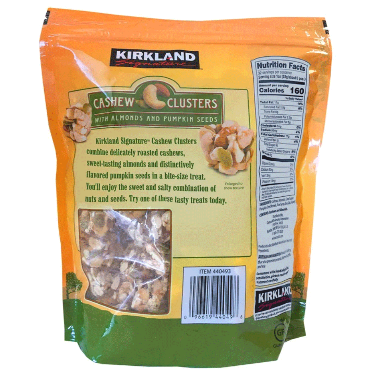 Kirkland Signature Cashew Clusters 32 oz (2 lbs) / (907 g)