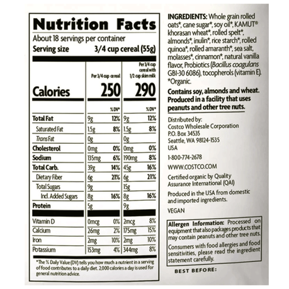 Kirkland Signature 커클랜드 시그니처 오가닉 에인션트 그레인 그래놀라 - 35.3 oz (1 kg)
