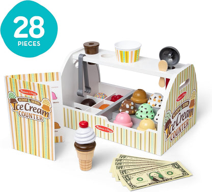 Melissa & Doug Wooden Scoop & Serve Ice Cream Counter