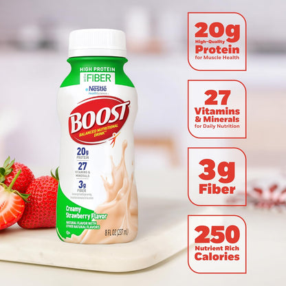 BOOST High Protein with Fiber Drink — 8 fl oz (237mL) × 24 Bottles