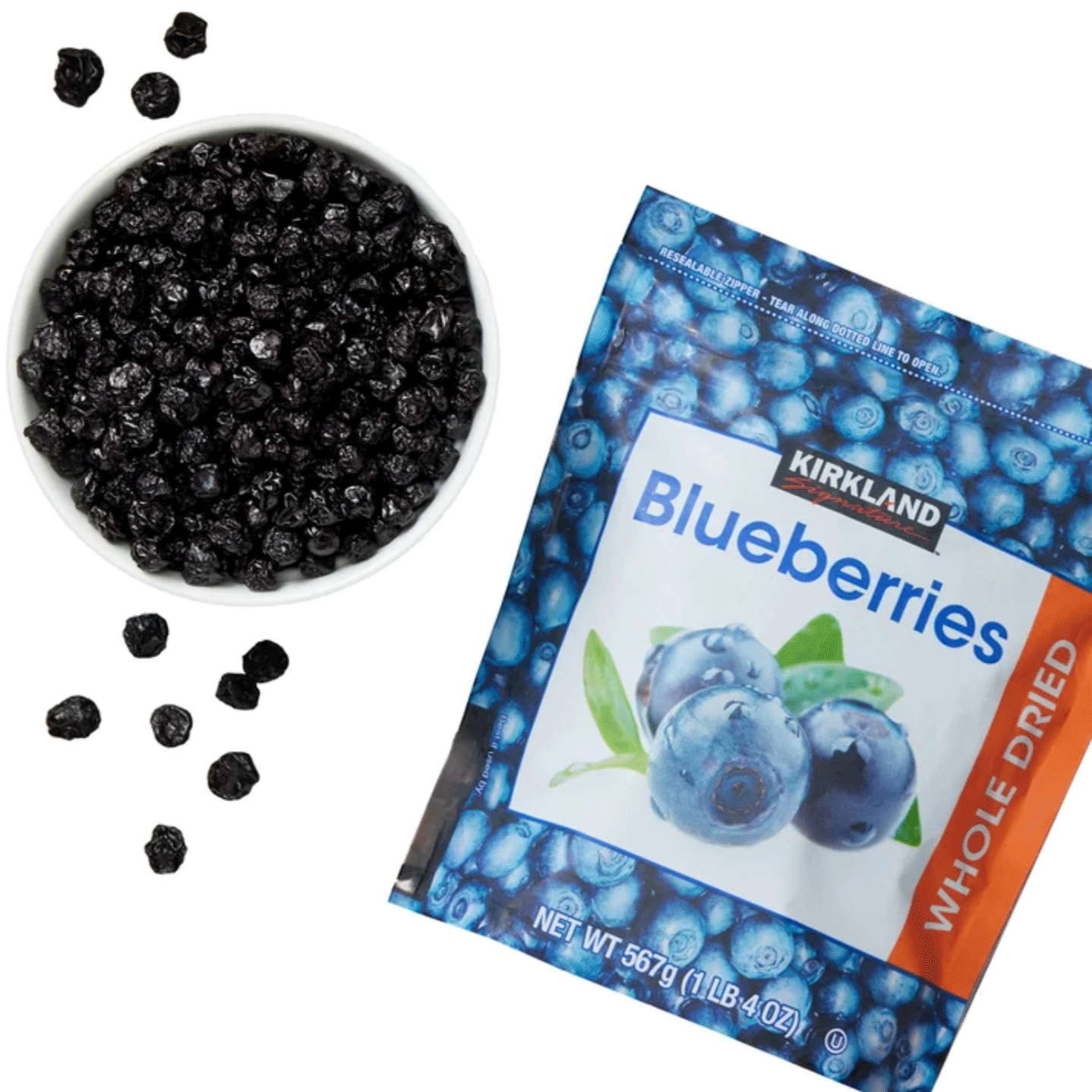 Kirkland Signature, Whole Dried Blueberries - 20 oz (1 lb 4 oz) / (567 g)