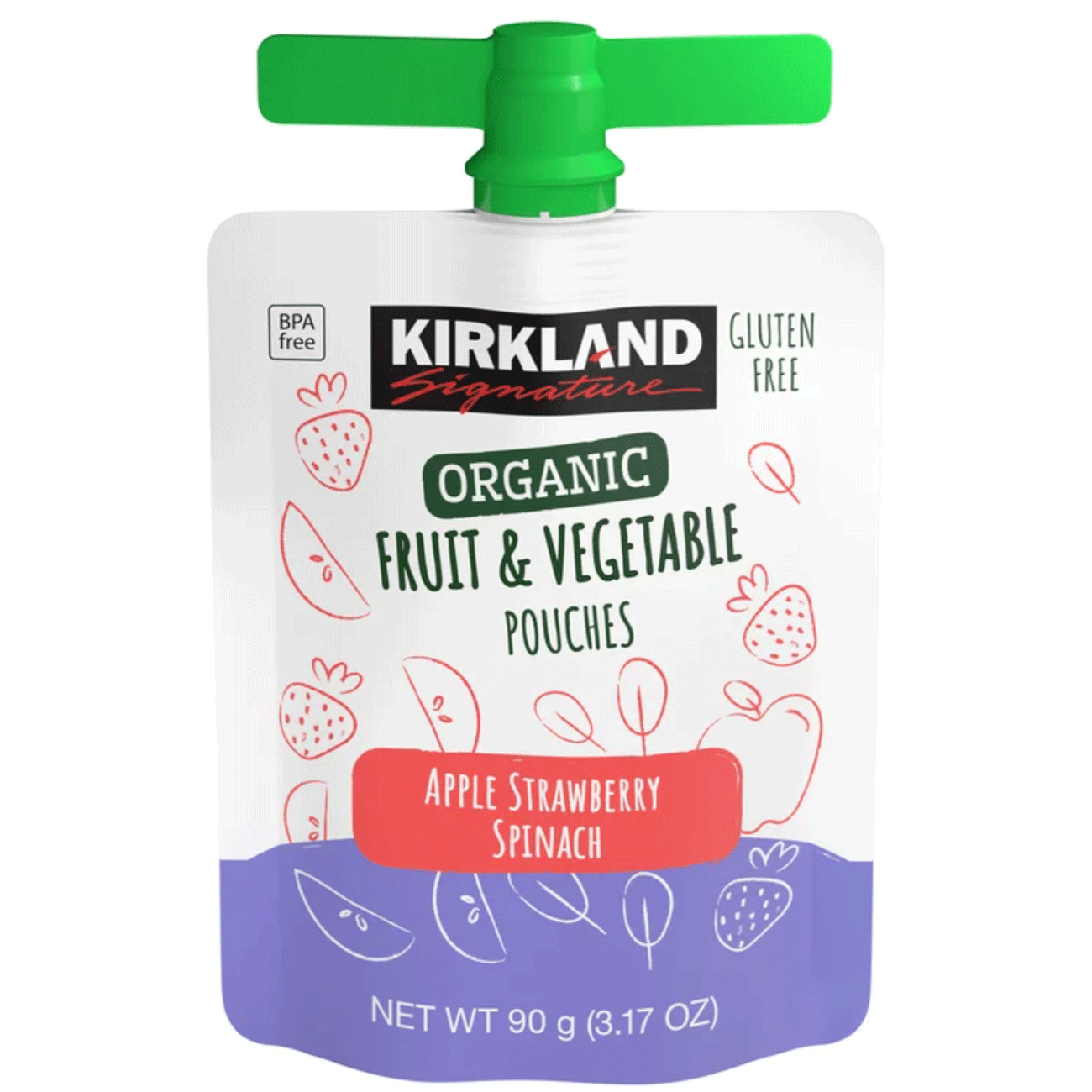 Kirkland Signature, Organic Fruit and Vegetable Pouches, Variety Pack - 3.17 oz (90 g) - 24 Pouches