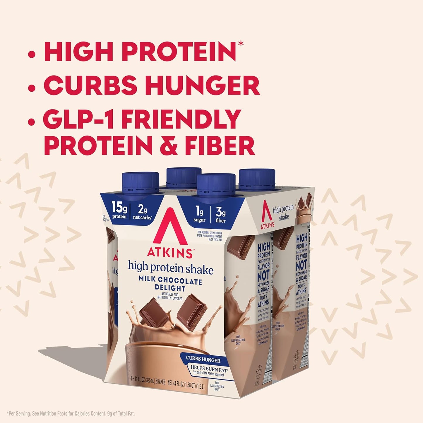 Atkins High Protein Shake — 11 fl oz (325mL) × 12 Bottles