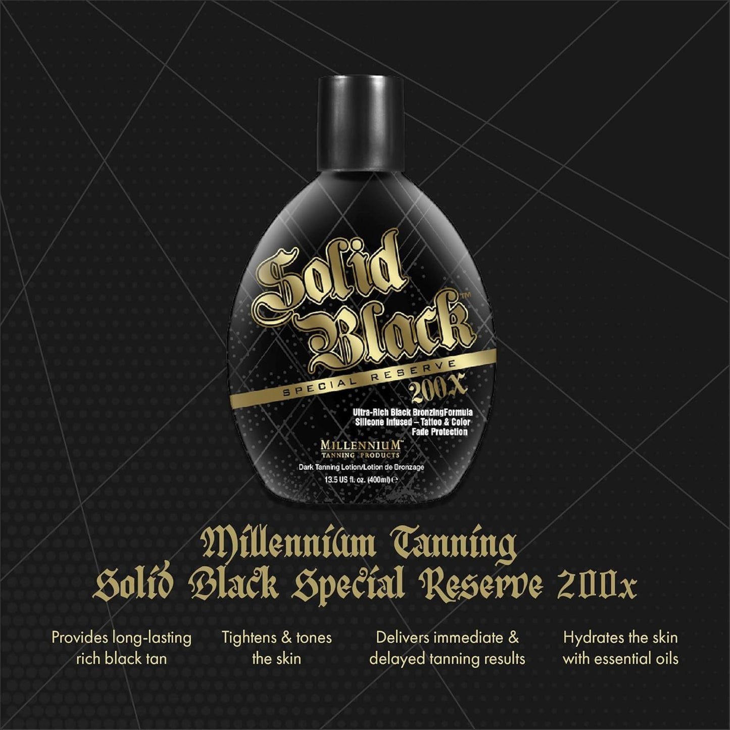 Millennium Tanning 밀레니엄 태닝 솔리드 블랙 스페셜 리저브 200X — 트리플 브론저 + 아사이