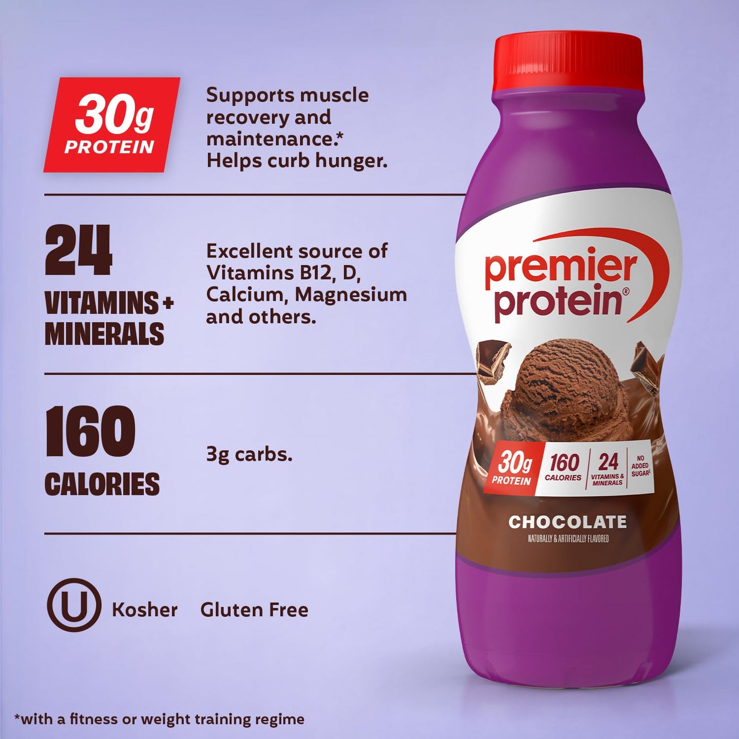 Premier Protein Shake (No Sugar) — 11.5 fl oz (340mL) × 12 Bottles