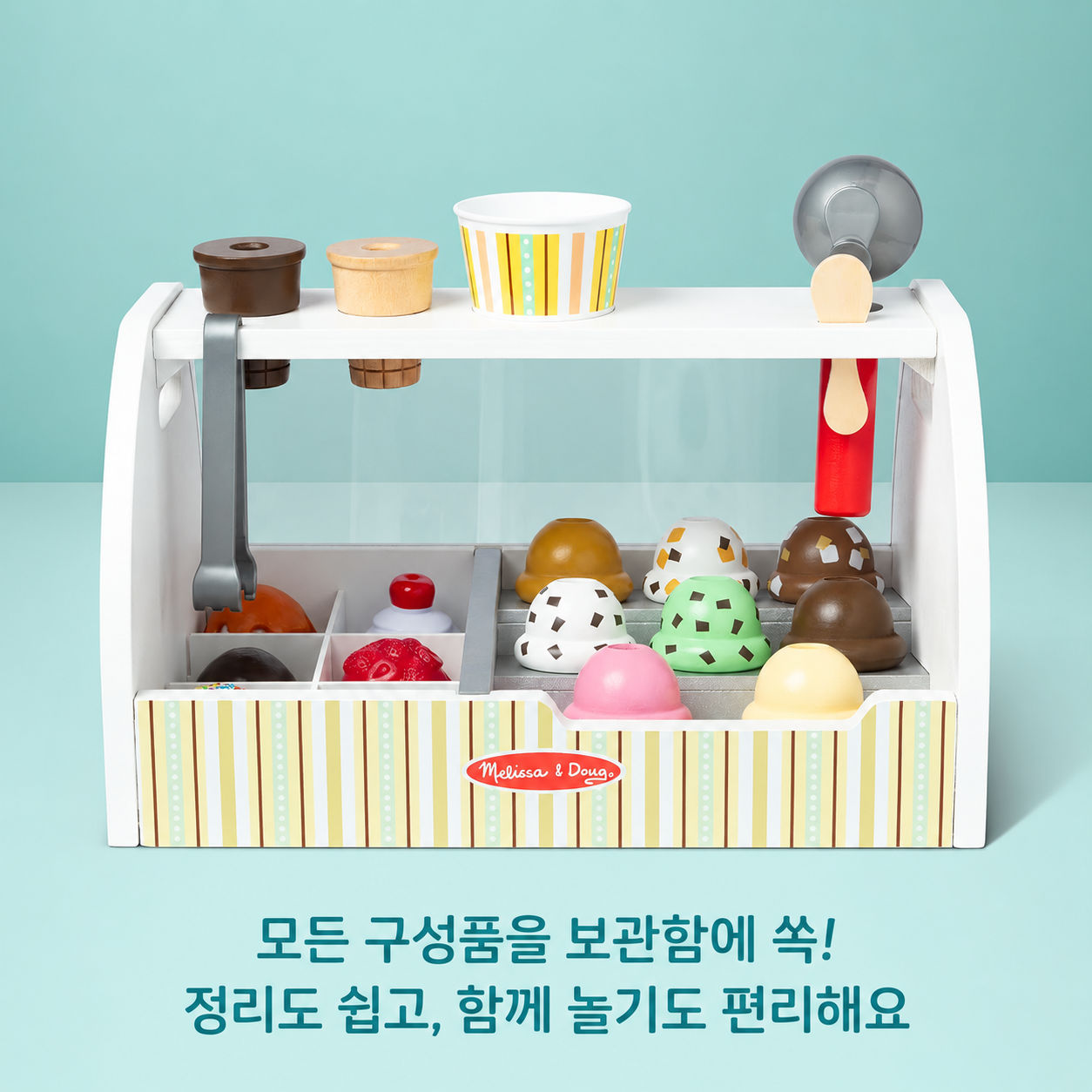 Melissa & Doug Wooden Scoop & Serve Ice Cream Counter