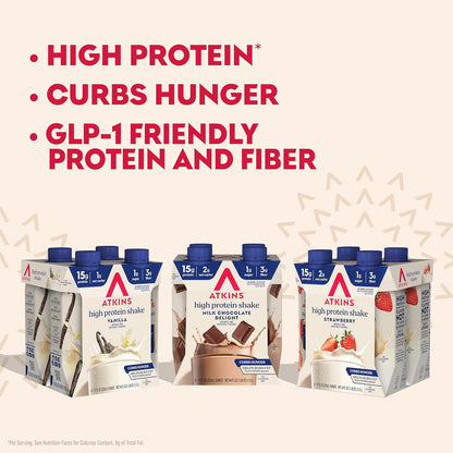 Atkins High Protein Shake — 11 fl oz (325mL) × 12 Bottles