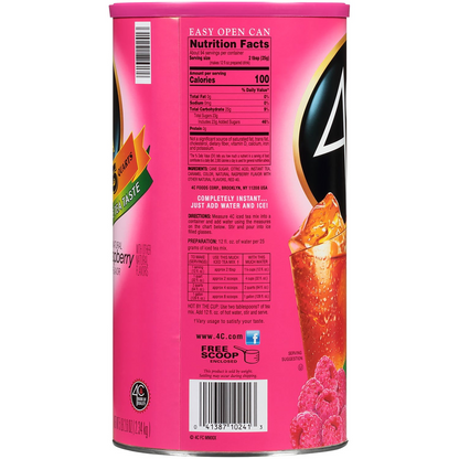 4C Raspberry Iced Tea Mix - 82.6 oz (2342g)