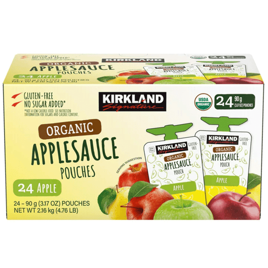 Kirkland Signature, Organic Applesauce - 3.17 oz (90 g) - 24 Pouches